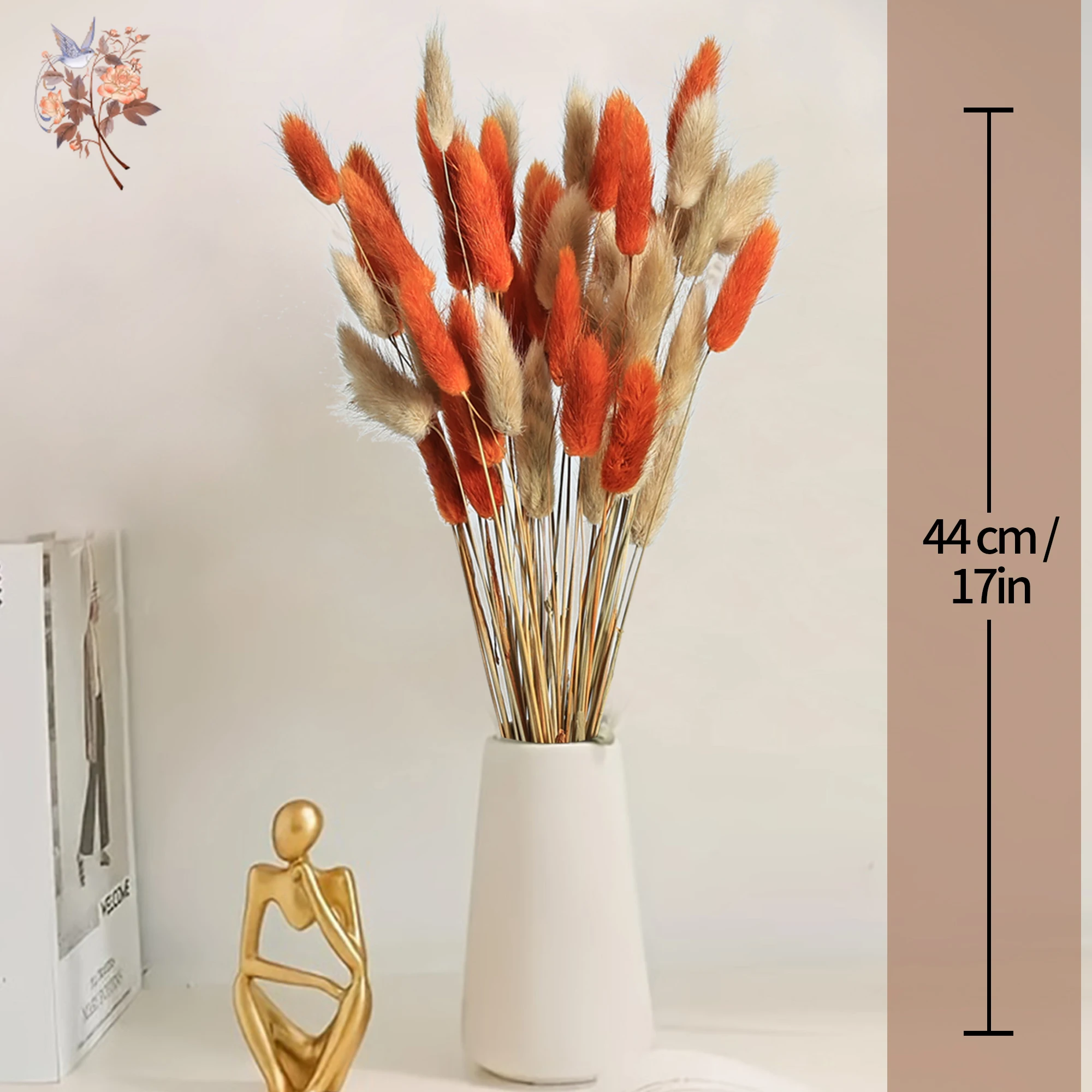 60 Stems Preserved Dried Bunny Tails Grass Flowers Bouquet Country Autumn Home Arrangement Mixed Colorful Rabbit Pampas Decor - Image 2