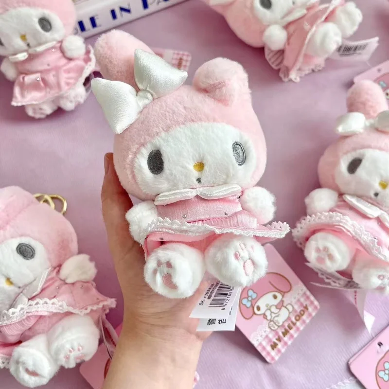 Sanrio mariposa serie MY Melody llavero de felpa falda rosa alas de mariposa dulce bolsa de Piano colgante lindo Melody juguete de peluche regalo