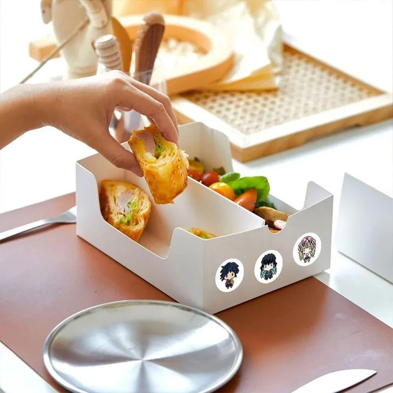 500 stks/rol Demon Slayer Cartoon Stickers DIY Anime Leuke Pixel Stickers Decoratieve Label Seal Kids Party Verjaardag Stickers Gift