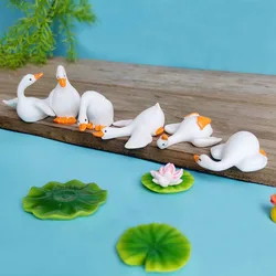 6pc Goose Duck Animal Model Home Decoration Resin Craft Miniature Figure Tiny Bonsai Microlandscape Fairy Garden Decor