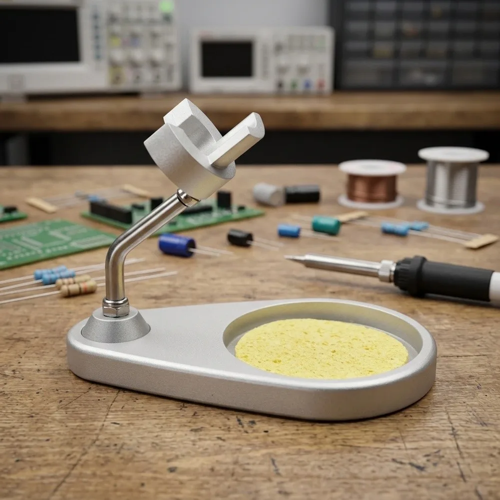 Aluminum Soldering Iron Holder Stand For T12 Stations With Cleaning Sponge Secure Storage For FX9501 Handle Welding Tool