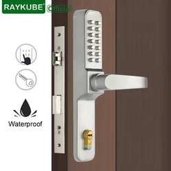 RAYKUBE Password codice digitale serratura codice meccanico impermeabile uso esterno serratura da infilare per porte d'ingresso R-480A