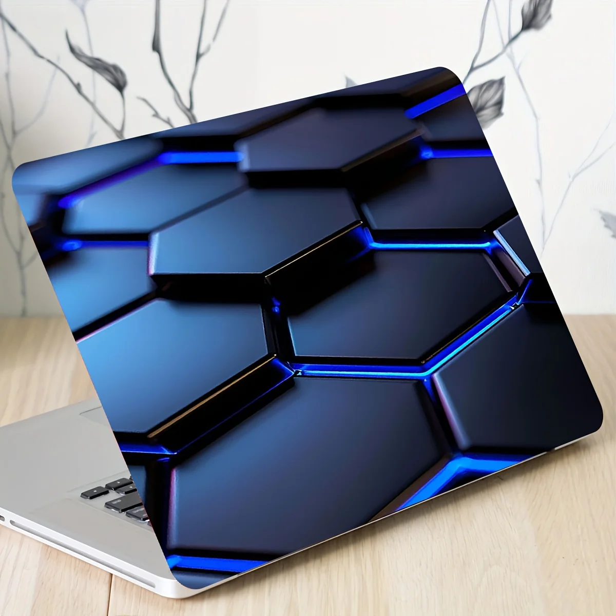 Two Art-Style Laptop Stickers with a Tech Feel for Non-Reusable Laptops. These Are Waterproof and Scratch-Resistant