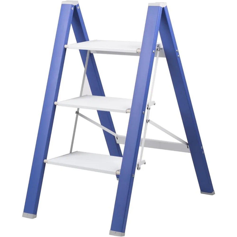 

Folding Step Stool Foldable Step Ladder 3 Step Aluminum Lightweight with Anti-Slip Wide Pedal, 330LBS Capacity Ladder for Adults