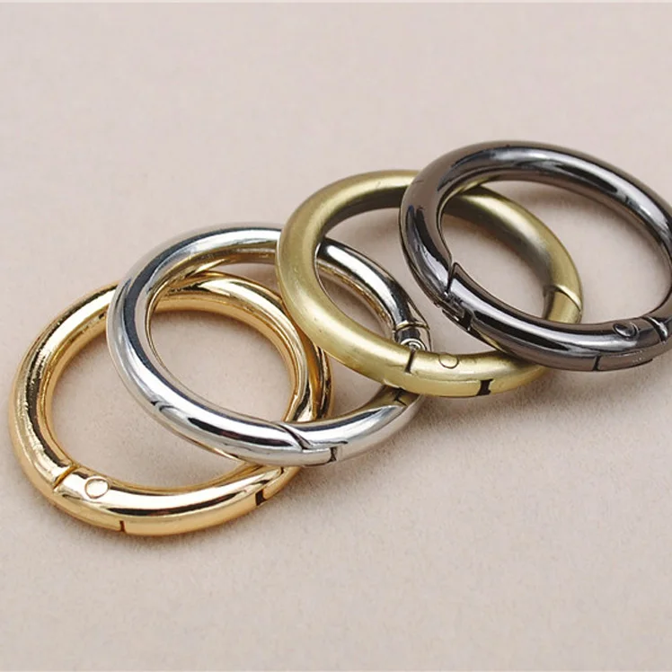 25mm 4pcs Metal Spring Openable Metal O Ring for DIY Jewelry Making Keychain Bag Clips Hook Connector bag metal accessories