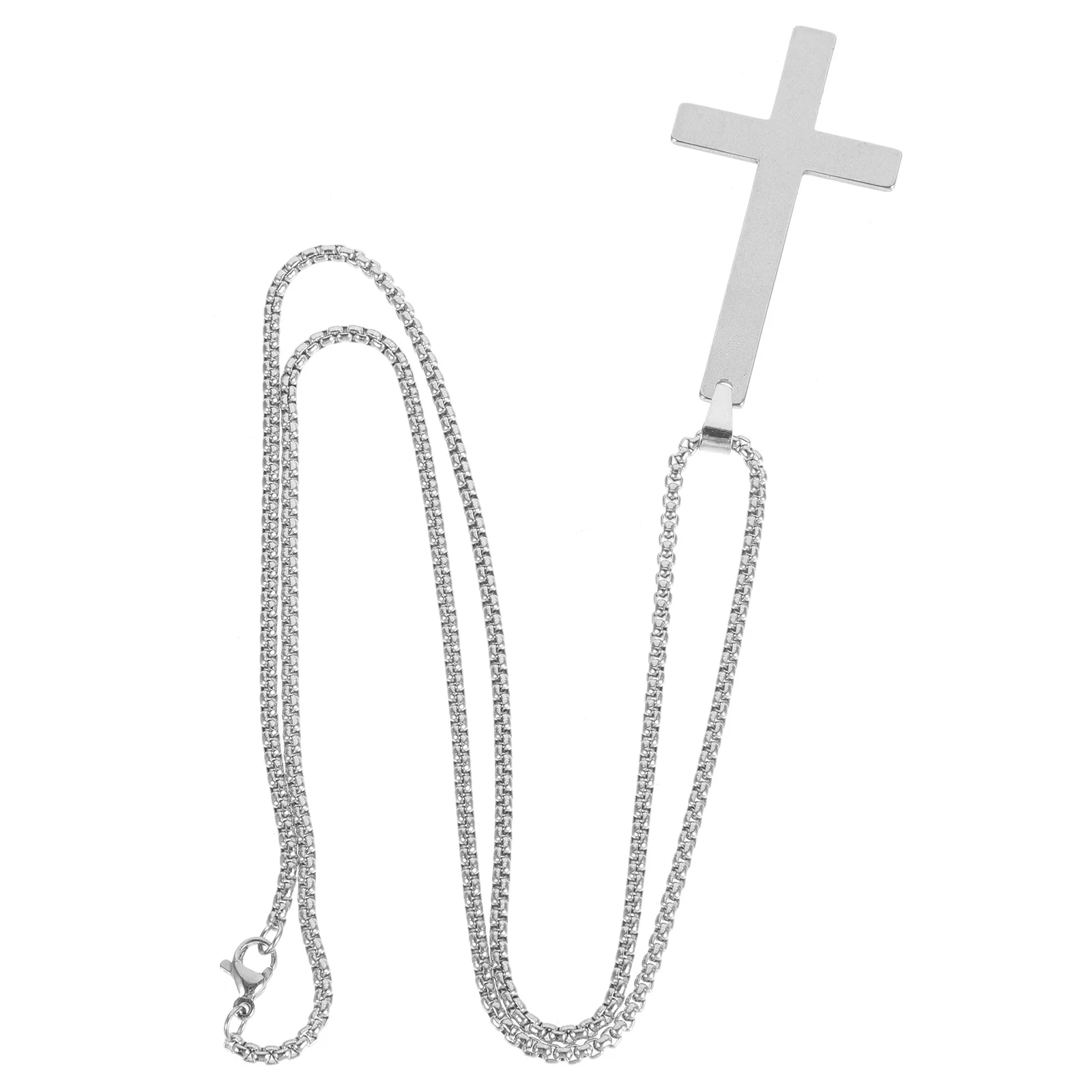 

Cross Pendant Necklace Stainless Steel Lightweight Chain For Women Men Vintage Aesthetic Fashion Jewelry Decorative Neck Chain