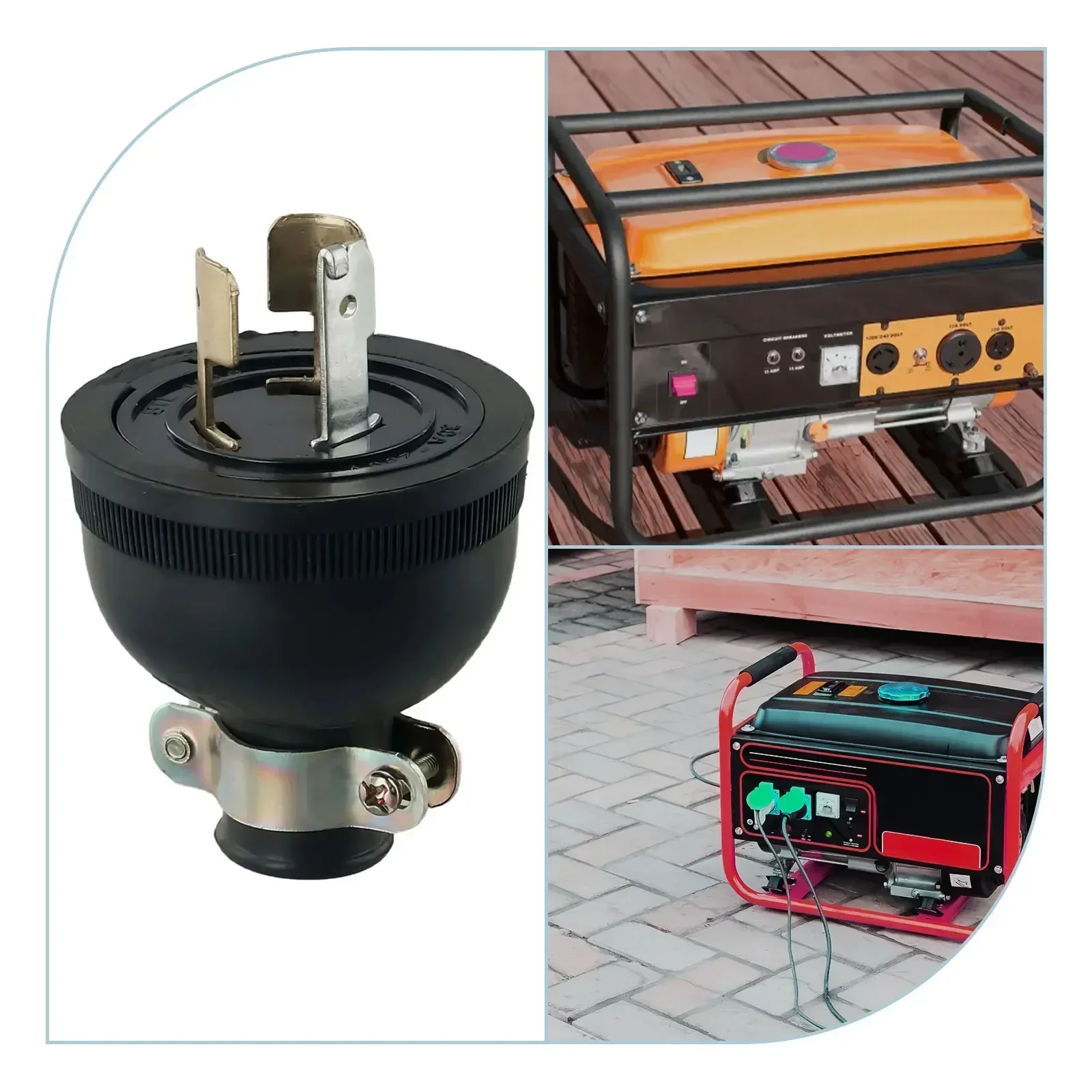 RVs Trailers Generator Plug Three Pole Durable High Quality Practical Replaceable 1.2cm 168f 2kw 3 Pins Anti Off