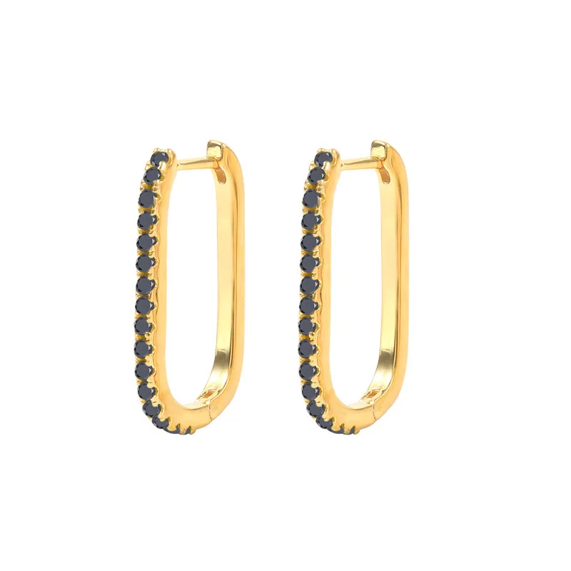 Women's 2PCS Stainless Steel Square Huggie Hoop Earrings