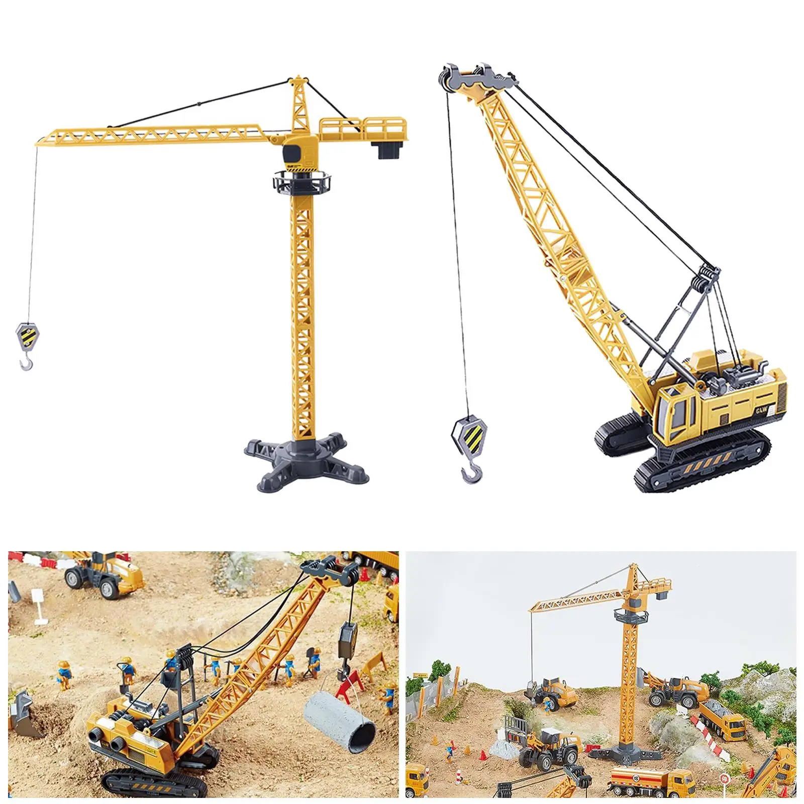 2pcs Construction Trucks Building Vehicles Toys Forklift Digger 1:55 Scale