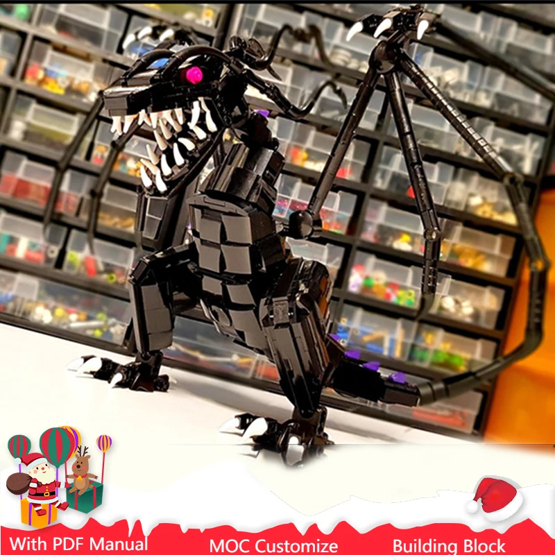 

720 Parts Black Monster Dragon Model MOC Custom Building Blocks Set Creative Assembly Bricks Toys Kids Christmas Surprise Gifts