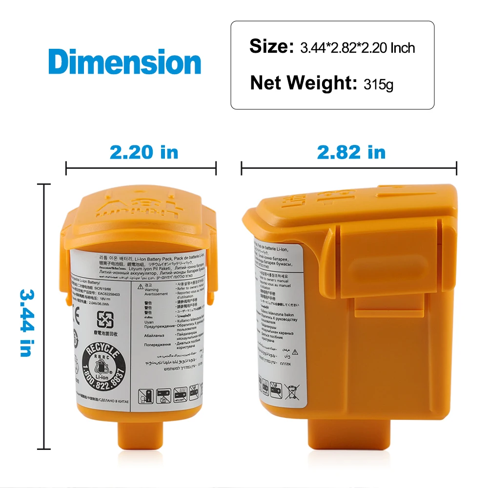 EAC62258403 استبدال بطارية المكنسة الكهربائية ل LGVS8400 VS8400SCW VS8401SCW VS8403SCW S86R S86GW S84 VS8402SCW VSF8606SWM