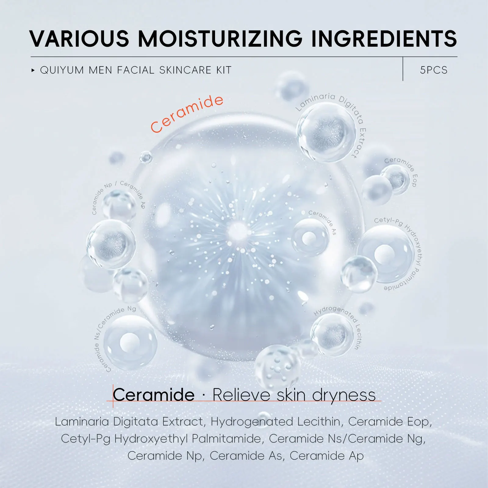 مجموعة العناية بالبشرة للرجال من QUIYUM، مجموعة مكونة من 5 قطع، مرطبة ومنظف للعناية بالوجه #3