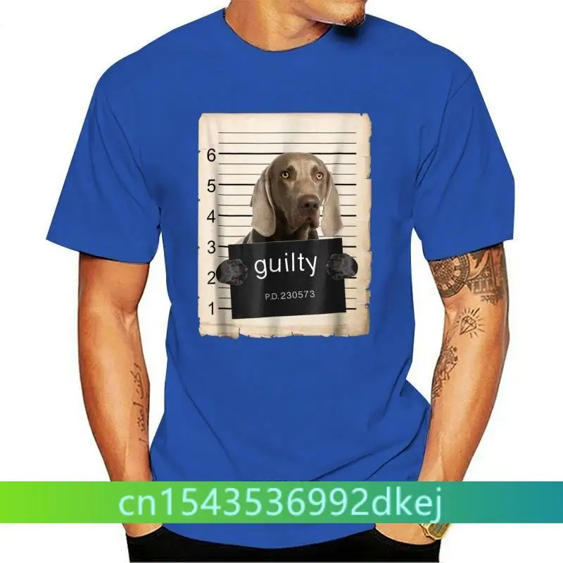 

2019 Fashion Men T shirt Weimaraner Dog Mug Shot Bad Dog ShirtF