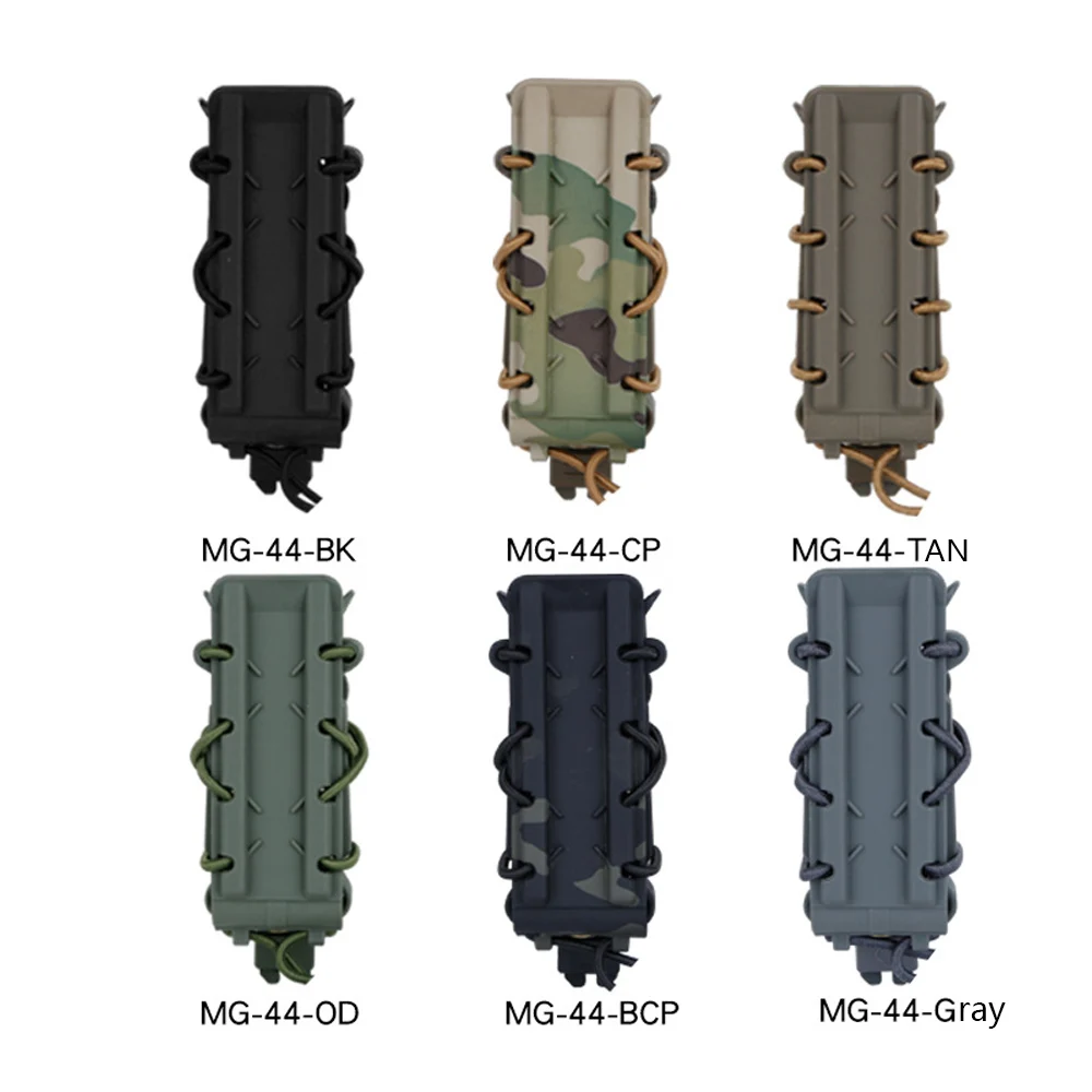 Elastic Rope Open Top Mag Pouch Universal 9MM/45PAC Camouflage Mag Pouches MOLLE Belt Bag Paintball Airsoft Gear