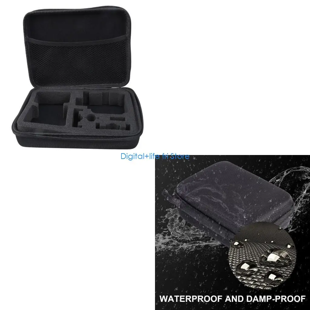 E06D Versatile Travel Case for SJ4000, Water Resistant Black Nylon With Secure Zippers Closure And Organizational Pockets