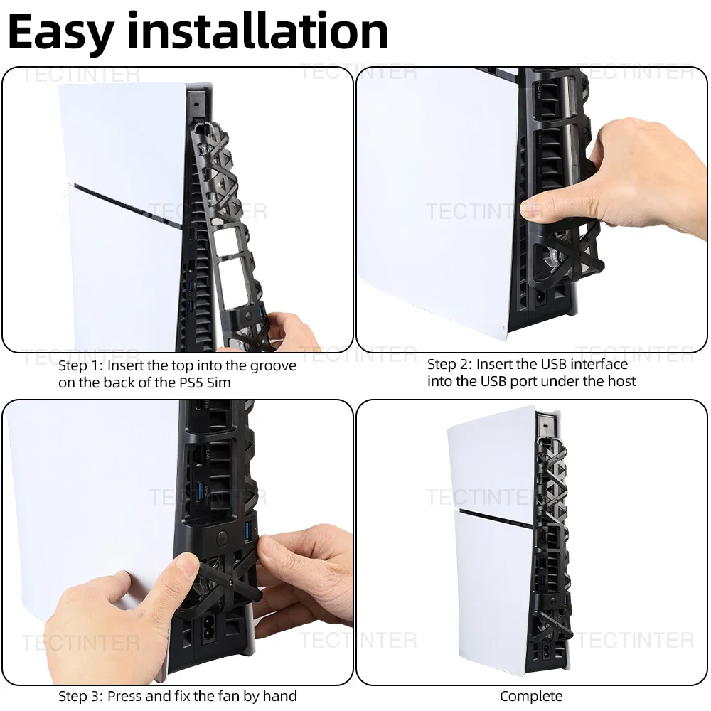 لمروحة تبريد ملحقات PS5 النحيفة مع ضوء LED لبلاي ستيشن 5 القرص النحيف والإصدارات الرقمية ومبرد نظام التبريد