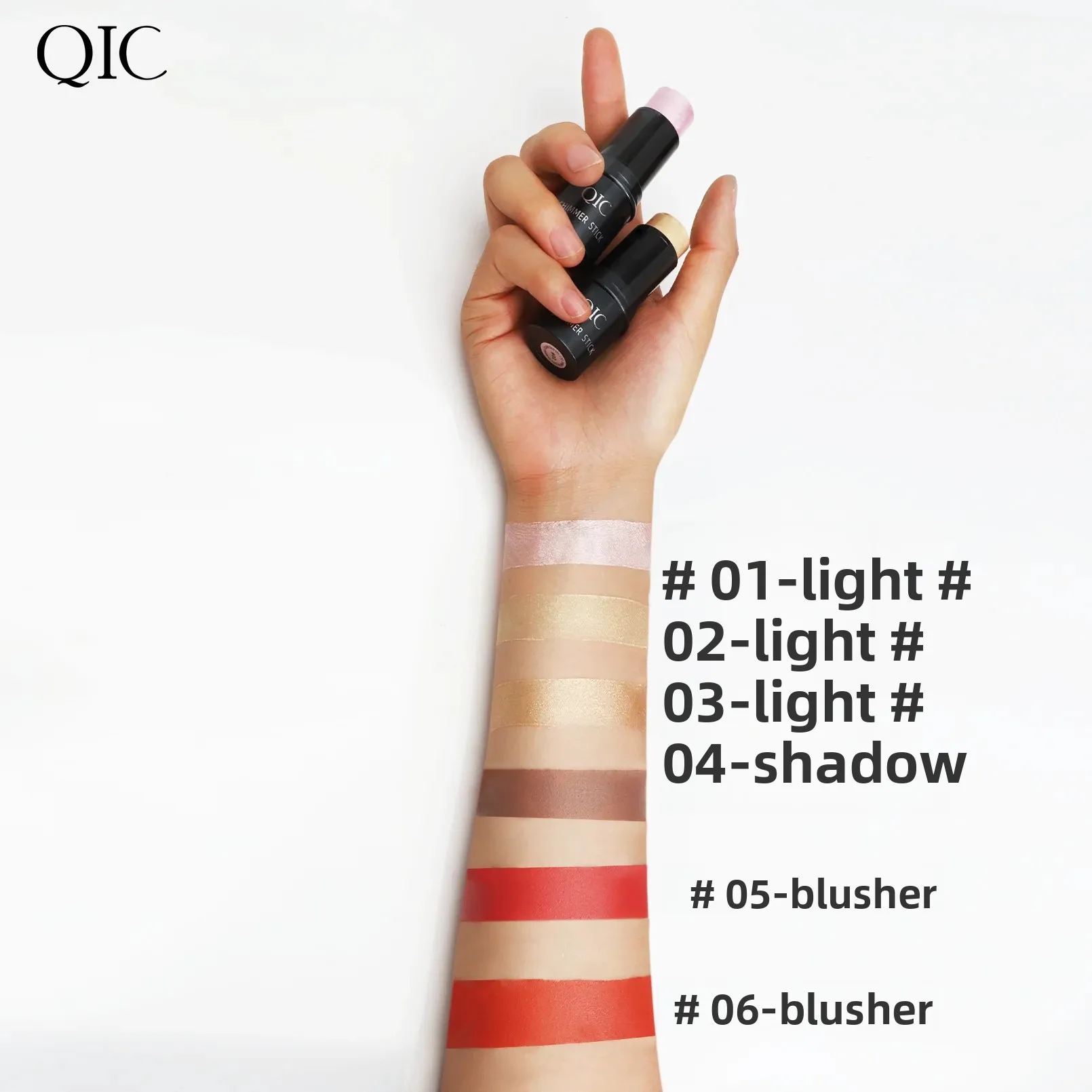 QIC – bâton d'ombre éclaircissant pour Contour du visage, bâton de Blush stéréo longue durée, correcteur imperméable, surligneur, cosmétiques