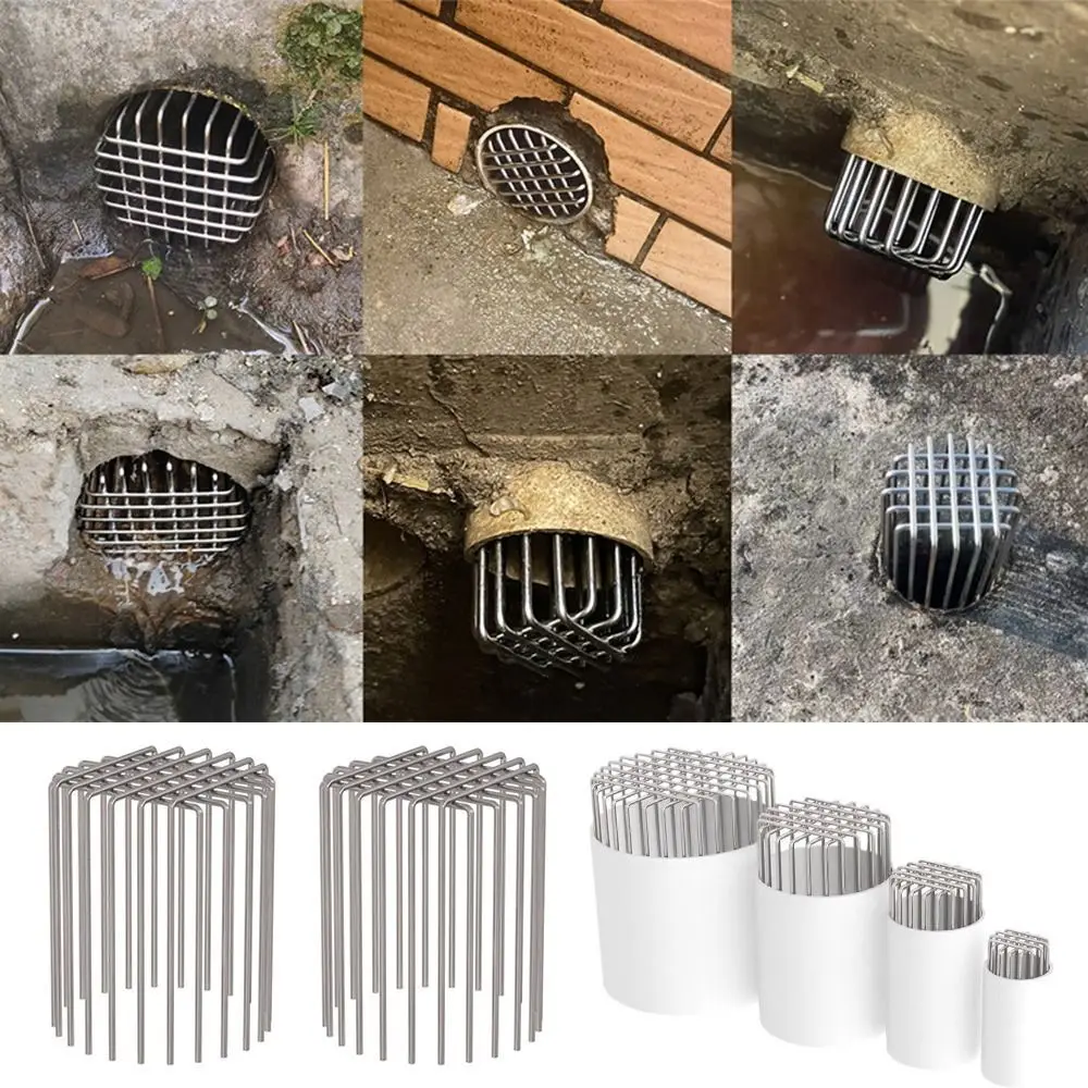 Large Displacement Balcony Drainage Cover Stainless Steel Rooftop Rain Pipe Cap Anti-blocking Roof Floor Drain Plumbing Fitting