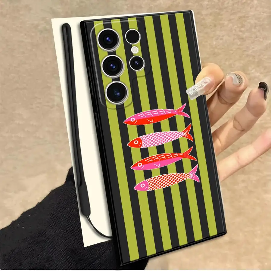 Case for Samsung Galaxy S26 Ultra S25 Plus S23 S20 FE S21 Note 20 10 S22 S24 Phone Cover Color Fish Funny Fashion