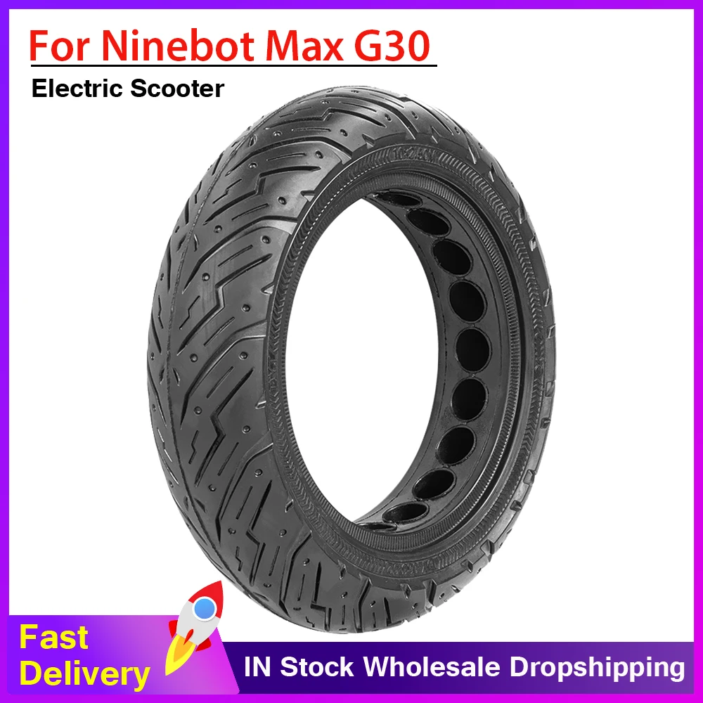 

10x2.50 Honeycomb Solid Tire for Segway Ninebot Max G30 Electric Scooter Front Rear Non-Pneumatic 10Inch Tubeless Tires Parts