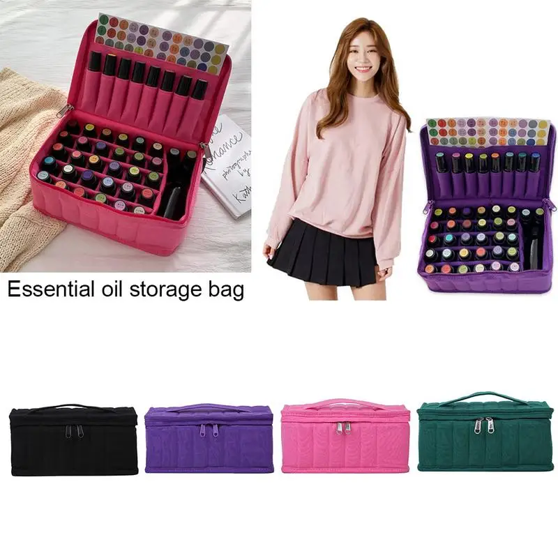 Essential Oil Case 38 Bottles 5ML10ML 15ML Perfume Oil Essential Oil Box Travel Portable Carrying Holder Nail Polish Storage Bag