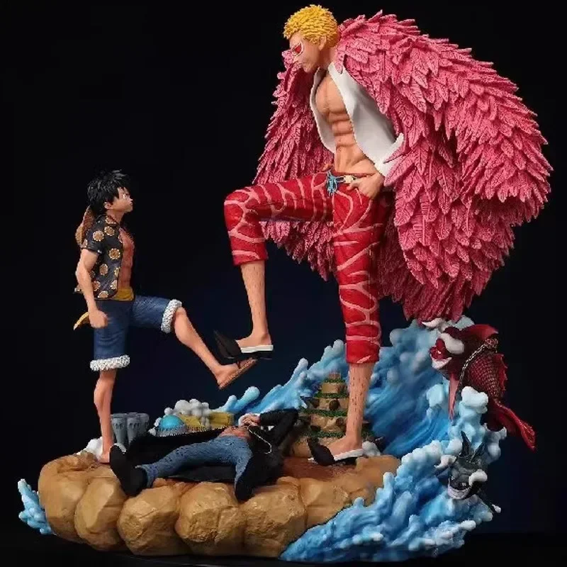 

One Piece Luffy VS Donquixote Doflamingo Anime Figure Luffy Action Figure 21cm GK Statue Model Doll Decoration Toy Birthday Gift