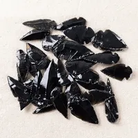 3PCS Natural Arrow Obsidian Quartz Material Evil Spirit Crystal Home Decor Reiki Healing Energy Stone DIY Jewelry Making