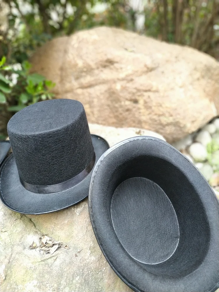 Black Top Hats Magician Performed Hat Jazz Stage Performances for Women Men Party Fedora Hat