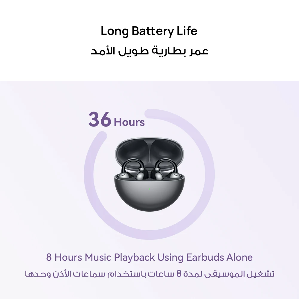 HUAWEI FreeClip Wireless Earphones, Bluetooth Earbuds, iOS And Android, Saudi Version with Local Warranty, Delivery from Riyadh