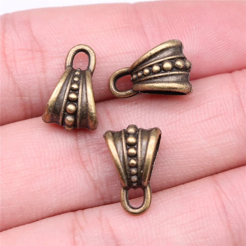 WYSIWYG 10pcs 16x10mm Spacers Beads Big Hole Beads Bails Connector Bail Beads European Bail Beads