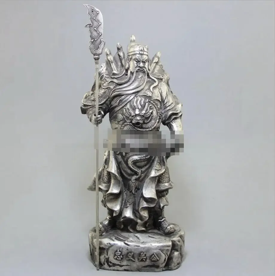 

Copper Statue Factory direct sales retro antique antique crafts wholesale pure copper bronze white copper Guangong Zhongyi Qianq