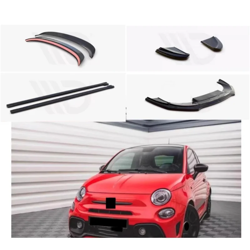 

Комплект кузова автомобиля для FIAT 500 Abarth, передняя лопата, боковая юбка, задний спойлер, боковой переключатель, автоаксессуары