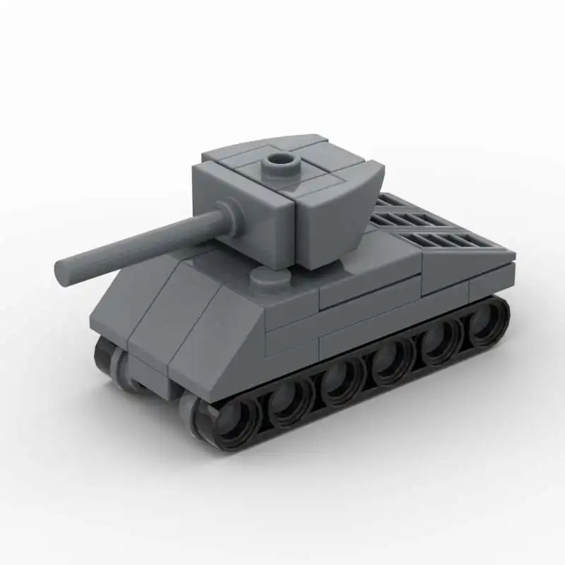 MOC Mini-Bausteine Desktop-Kampfspiel Sherman M4A3E2 Panzermodell Kinder-Bausatz Kleinteiliges Spielzeug Ideales Geschenk