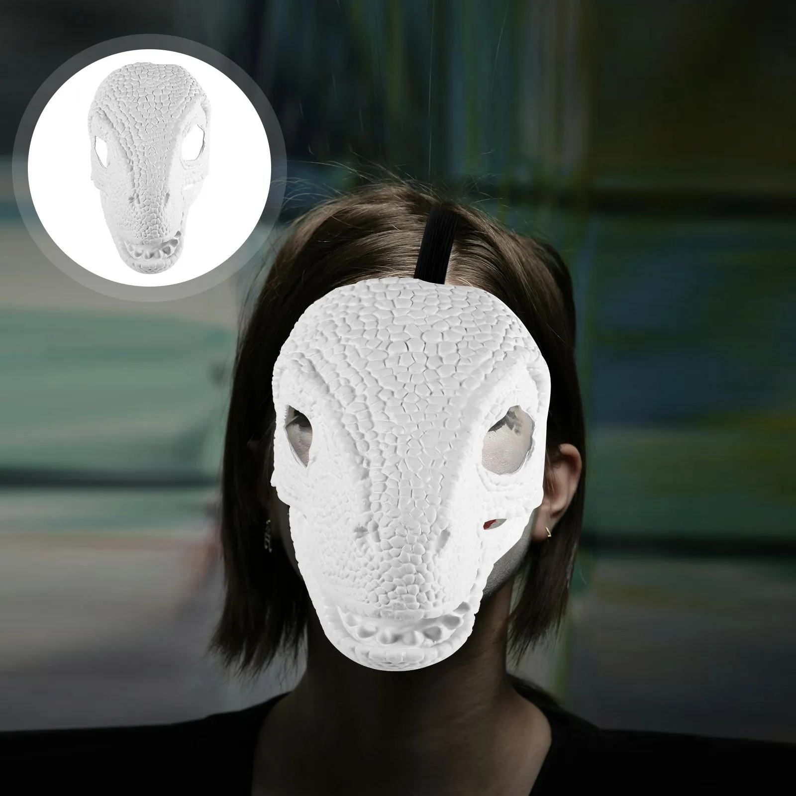 

Dinosaur Moving Jaw Mask Realistic Full Face Headgear Halloween Party Costume Animal Mask Cosplay Props Party Face Masks