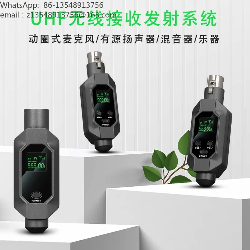Wireless Microphone Transmitter Receiver, Wired To Wireless Adapter for Guitar Dynamic Mic