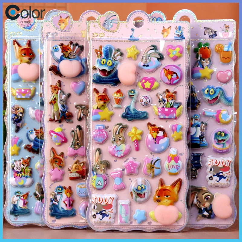 zootopia-thickened-squishy-butt-stress-relief-puffy-bubble-stickers-kids-cartoon-movie-peripherals-cute-animal-play-for-children