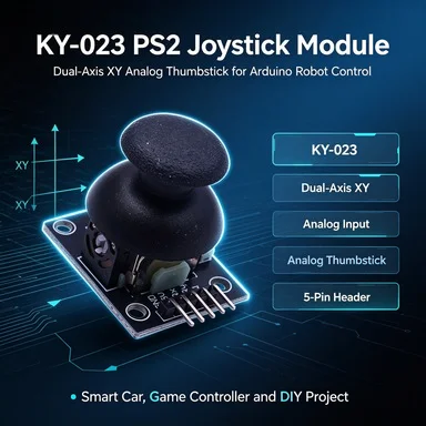 KY-023 Dual-Axis PS2 Joystick Module, 100-Pack Analog Thumbstick for Arduino/Robotics