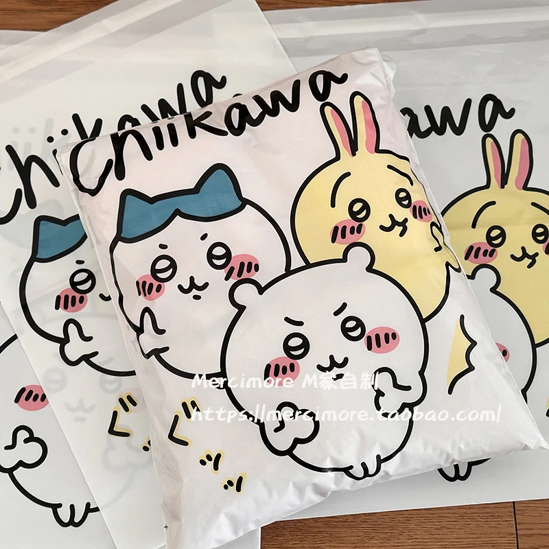 20pcs Kawaii Chiikawa Anime Plastic Ziplock Bag Portable Cartoon Express Packaging Packing Self-adhesive Bag Storage Pouch Gifts