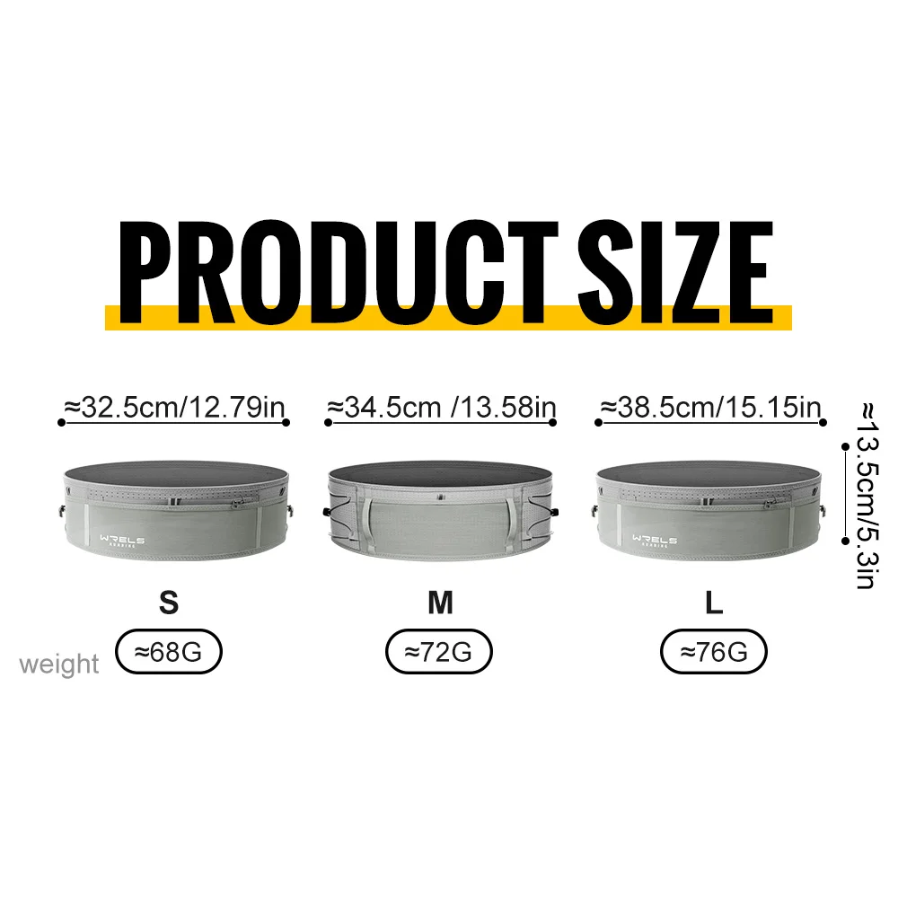 WRELS Invisible Elastic Waist Bag Unisex Waterproof Close Fitting Multi Function Fanny Pack Running Belt Marathon Cycling Bag