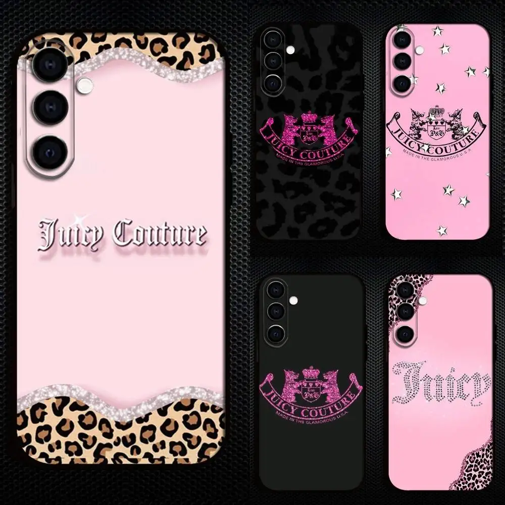 

Pink J-Juicy C-Couture Cute Phone Case For Samsung Galaxy A73,A72,A71,A70,A53,A52,A51,Others Soft Black Cover