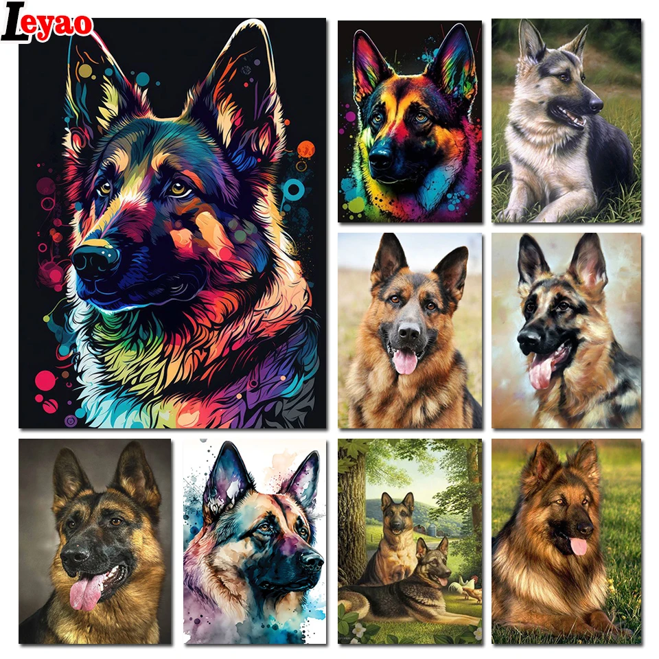 

DIY Diamond Painting german shepherd 5d Handicraft Full Square Round Diamond Embroidery Jewelry Cross Stitch Dog Wall Art