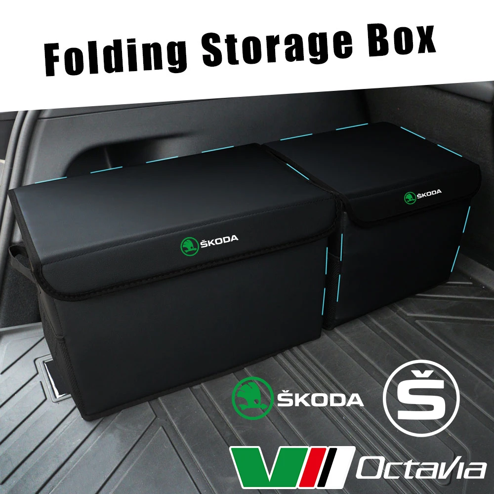 Folding Car Trunk Storage Box Large Capacity Auto Organizer for Skoda VII S Octavia Fabia Scala Rapid Kamiq Superb 2 Kodiaq Yeti