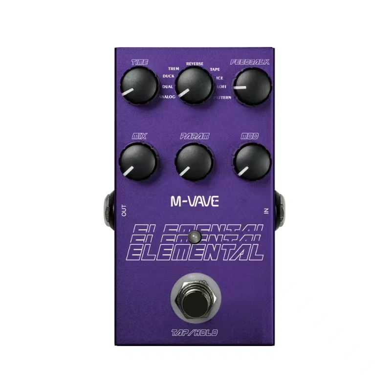 

M-vave Elemental Digital Guitar Pedal 9 Delay Effects Support for Tap and Hold Mode Delay Electric Guitar Bass Parts