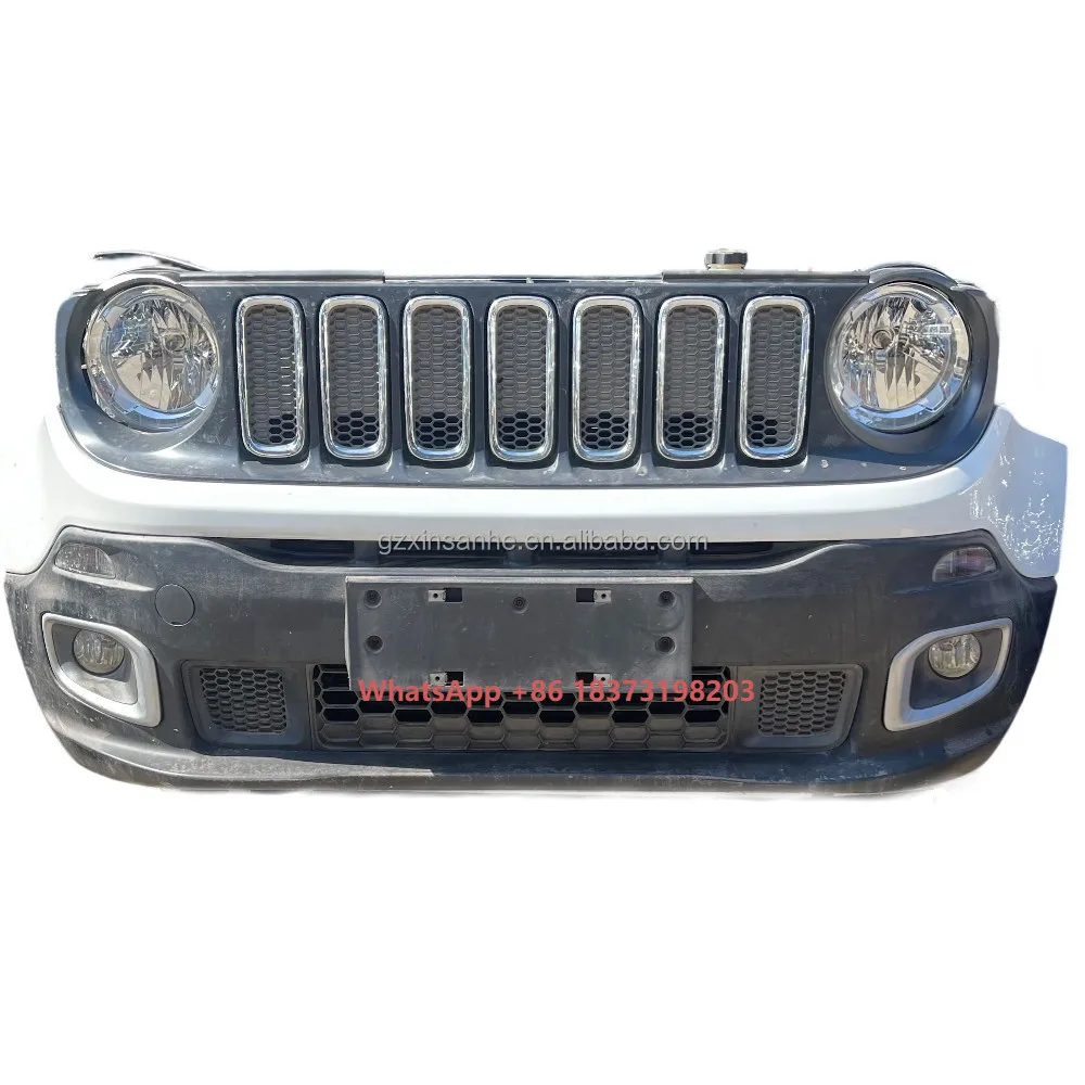 

Used Complete Nosecut Front Bumper Grille Radiator Headlights Set Compatible for Jeep Renegade 2018
