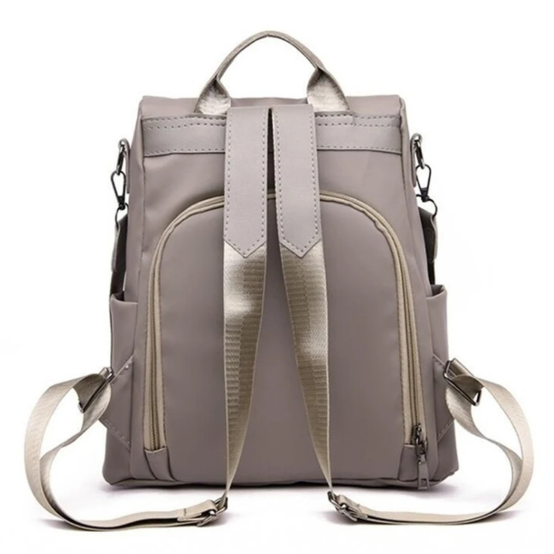 2024 Hot Women\'s Backpack Casual Nylon Solid Color School Bag Fashion Detachable Shoulder Strap Shoulder Bag