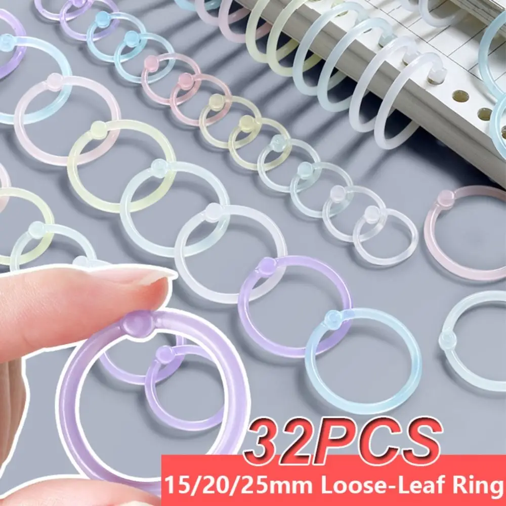 

DIY Binder Ring Creative 15/20/25mm Plastic Loose Leaf Paper Fixing Clip Multi-Function Loose-leaf Book Hoops School Office