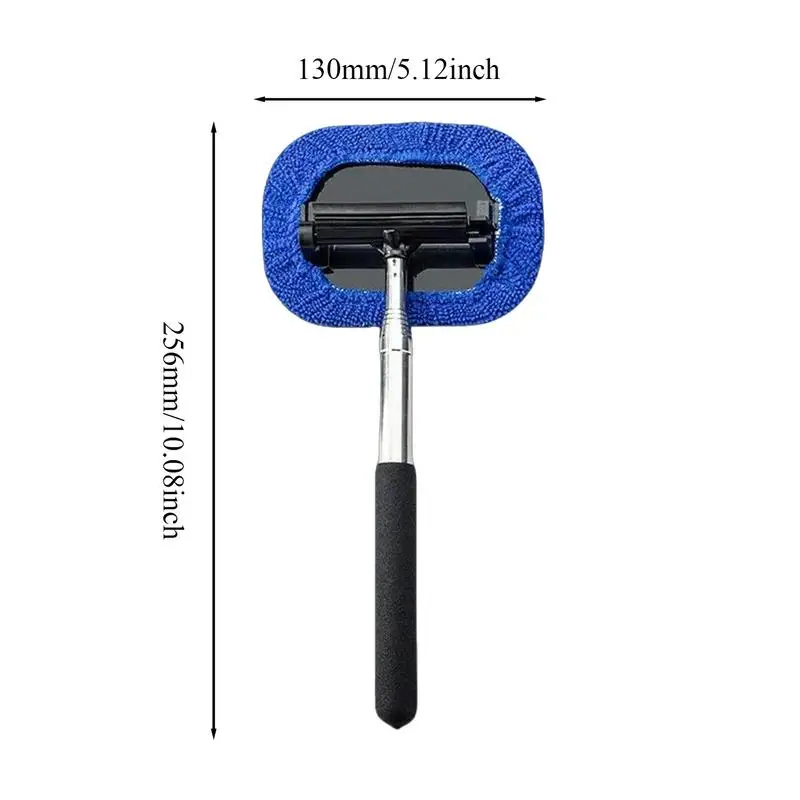 Car Rearview Mirror Wiper Stainless Steel Retractable Handheld Wiper Car Window Cleaner Brush Kit Windshield Cleaning Wash TooL