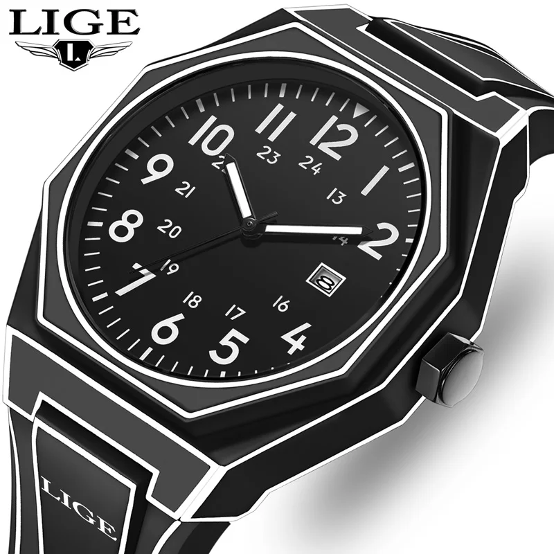 

LIGE Современные минималистичные эскизы, креативные часы для спорта и отдыха, креативный дизайн, водонепроницаемые часы, часы с римскими цифрами