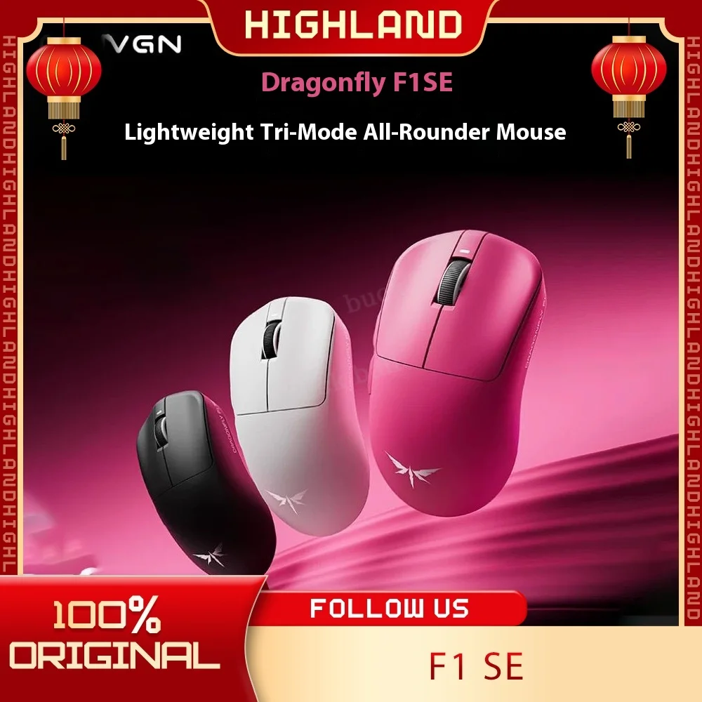 New VGN Dragonfly F1 SE Wireless Gaming 3mode Mouse Bluetooth PAW3311 57g E-Sports New F amily Member Compatible PC Gamer Mouse
