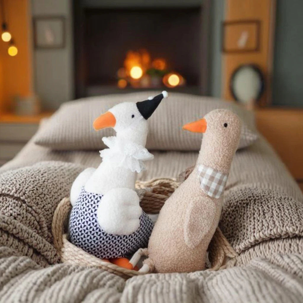 2025 ベビーキリン人形キャンバスアヒル人形子供の赤ちゃんオンドリなだめる人形なだめるバンビ鹿枕 PP 綿